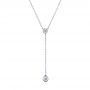 18k White Gold 18k White Gold Diamond Necklace - Three-Quarter View -  106512 - Thumbnail