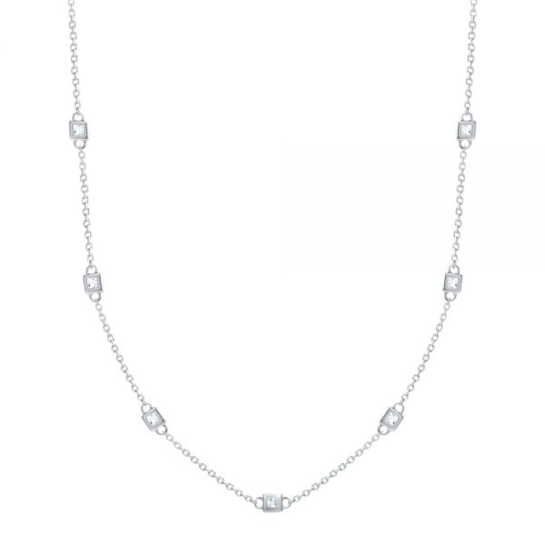  Platinum Platinum Diamond Necklace - Three-Quarter View -  107094