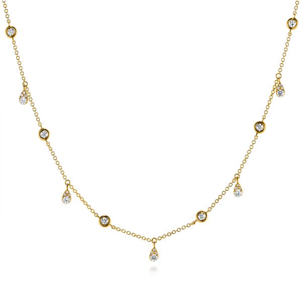 14k Yellow Gold 14k Yellow Gold Diamond Necklace - Three-Quarter View -  105933