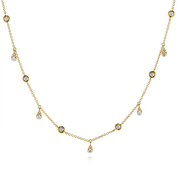 18k Yellow Gold 18k Yellow Gold Diamond Necklace - Three-Quarter View - 105933