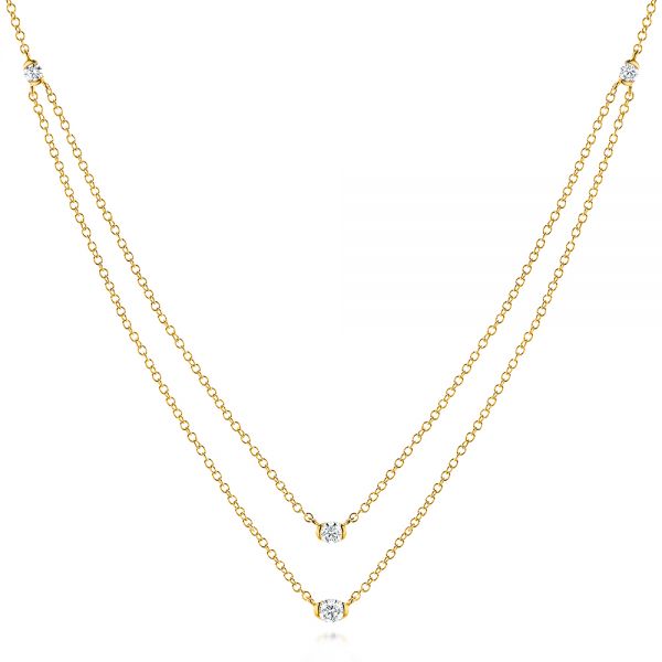 14k Yellow Gold 14k Yellow Gold Diamond Necklace - Three-Quarter View -  106509