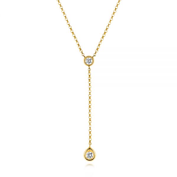 18k Yellow Gold 18k Yellow Gold Diamond Necklace - Three-Quarter View -  106512