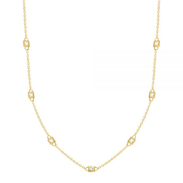 14k Yellow Gold 14k Yellow Gold Diamond Necklace - Three-Quarter View -  107094