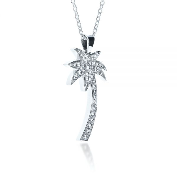 Diamond Palm Tree Pendant - Flat View -  1320