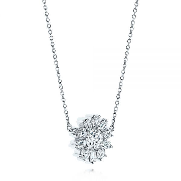 Platinum Platinum Diamond Pendant - Flat View - 106651