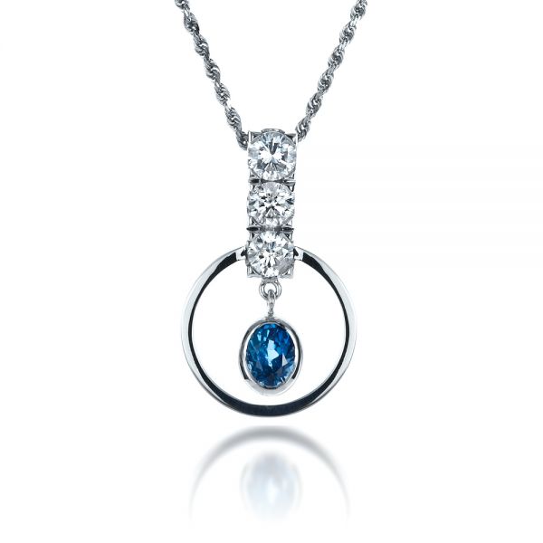  Platinum Platinum Diamond Pendant - Front View -  1341