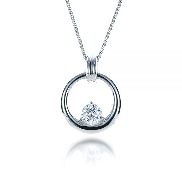  Platinum Platinum Diamond Pendant - Front View -  1343