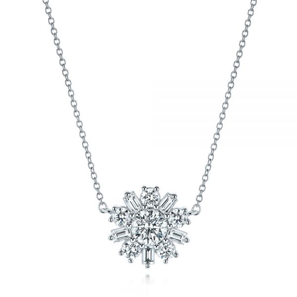  Platinum Platinum Diamond Pendant - Three-Quarter View -  106651