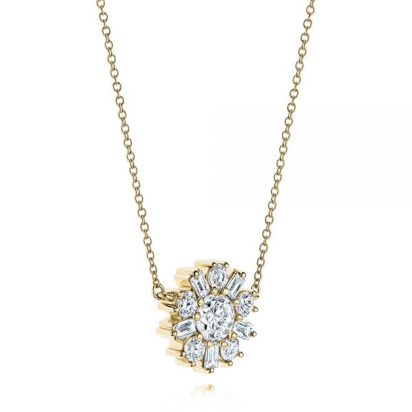 14k Yellow Gold 14k Yellow Gold Diamond Pendant - Flat View - 106651