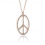18k Rose Gold 18k Rose Gold Diamond Set Peace Pendant - Flat View -  1319 - Thumbnail