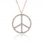 18k Rose Gold 18k Rose Gold Diamond Set Peace Pendant - Front View -  1319 - Thumbnail