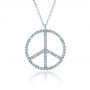 14k White Gold 14k White Gold Diamond Set Peace Pendant - Front View -  1319 - Thumbnail