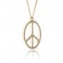 14k Yellow Gold 14k Yellow Gold Diamond Set Peace Pendant - Flat View -  1319 - Thumbnail