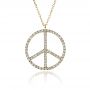 18k Yellow Gold 18k Yellow Gold Diamond Set Peace Pendant - Front View -  1319 - Thumbnail