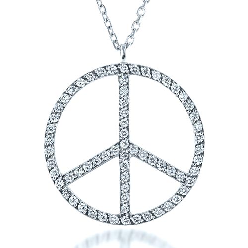 Diamond Set Peace Pendant - Image