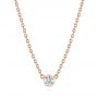 18k Rose Gold 18k Rose Gold Diamond Solitaire Pendant - Three-Quarter View -  105069 - Thumbnail