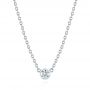 18k White Gold 18k White Gold Diamond Solitaire Pendant - Three-Quarter View -  105069 - Thumbnail