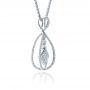  14K Gold Diamond Split Drop Pendant - Flat View -  1325 - Thumbnail