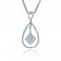  14K Gold Diamond Split Drop Pendant - Front View -  1325 - Thumbnail