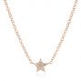 18k Rose Gold 18k Rose Gold Diamond Star Necklace - Three-Quarter View -  106974 - Thumbnail