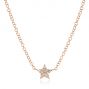 14k Rose Gold 14k Rose Gold Diamond Star Necklace - Three-Quarter View -  106974 - Thumbnail