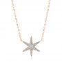 18k Rose Gold 18k Rose Gold Diamond Star Necklace - Three-Quarter View -  106980 - Thumbnail