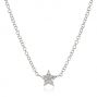 14k White Gold 14k White Gold Diamond Star Necklace - Three-Quarter View -  106974 - Thumbnail