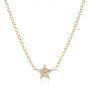 14k Yellow Gold 14k Yellow Gold Diamond Star Necklace - Three-Quarter View -  106974 - Thumbnail