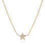 18k Yellow Gold 18k Yellow Gold Diamond Star Necklace - Three-Quarter View -  106974 - Thumbnail