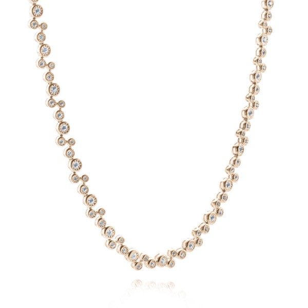 18k Rose Gold 18k Rose Gold Diamond Tennis Necklace - Flat View - 107913