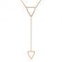14k Rose Gold Diamond Y Necklace - Three-Quarter View -  105939 - Thumbnail