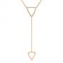 14k Rose Gold Diamond Y Necklace - Three-Quarter View -  105939 - Thumbnail