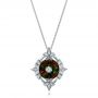  Platinum Platinum Diamond And Black Opal Pendant - Three-Quarter View -  101977 - Thumbnail