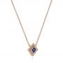 14k Rose Gold 14k Rose Gold Diamond And Blue Sapphire Pendant - Flat View -  105323 - Thumbnail