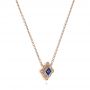14k Rose Gold 14k Rose Gold Diamond And Blue Sapphire Pendant - Flat View -  105323 - Thumbnail