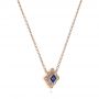 18k Rose Gold 18k Rose Gold Diamond And Blue Sapphire Pendant - Flat View -  105323 - Thumbnail