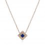 14k Rose Gold 14k Rose Gold Diamond And Blue Sapphire Pendant - Three-Quarter View -  105323 - Thumbnail