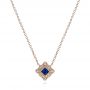 14k Rose Gold 14k Rose Gold Diamond And Blue Sapphire Pendant - Three-Quarter View -  105323 - Thumbnail