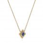 18k Yellow Gold 18k Yellow Gold Diamond And Blue Sapphire Pendant - Flat View -  105323 - Thumbnail