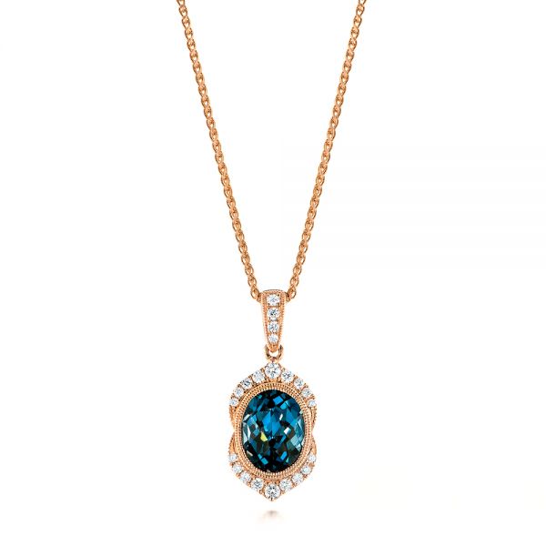 Diamond and London Blue Topaz Pendant - reference design