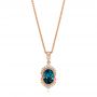 14k Rose Gold 14k Rose Gold Diamond And London Blue Topaz Pendant - Three-Quarter View -  103177 - Thumbnail