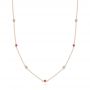 14k Rose Gold 14k Rose Gold Diamond And Ruby Bezel Necklace - Three-Quarter View -  107181 - Thumbnail