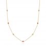 14k Yellow Gold 14k Yellow Gold Diamond And Ruby Bezel Necklace - Three-Quarter View -  107181 - Thumbnail
