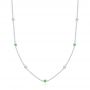 14k White Gold 14k White Gold Diamond And Tsavorite Bezel Necklace - Three-Quarter View -  107106 - Thumbnail