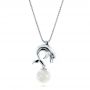 Dolphin Fresh Water Pearl Pendant - Three-Quarter View -  103233 - Thumbnail