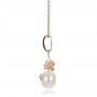 14k Rose Gold 14k Rose Gold Dolphin Fresh White Pearl And Diamond Pendant - Side View -  100336 - Thumbnail