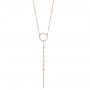 14k Rose Gold Drilled Diamond Necklace - Three-Quarter View -  105216 - Thumbnail