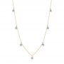 14k Yellow Gold Drilled Diamond Necklace - Three-Quarter View -  105220 - Thumbnail