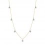 14k Yellow Gold Drilled Diamond Necklace - Three-Quarter View -  105220 - Thumbnail