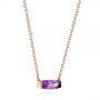 14k Rose Gold Elongated Cushion Cut Amethyst Pendant - Flat View -  105410 - Thumbnail